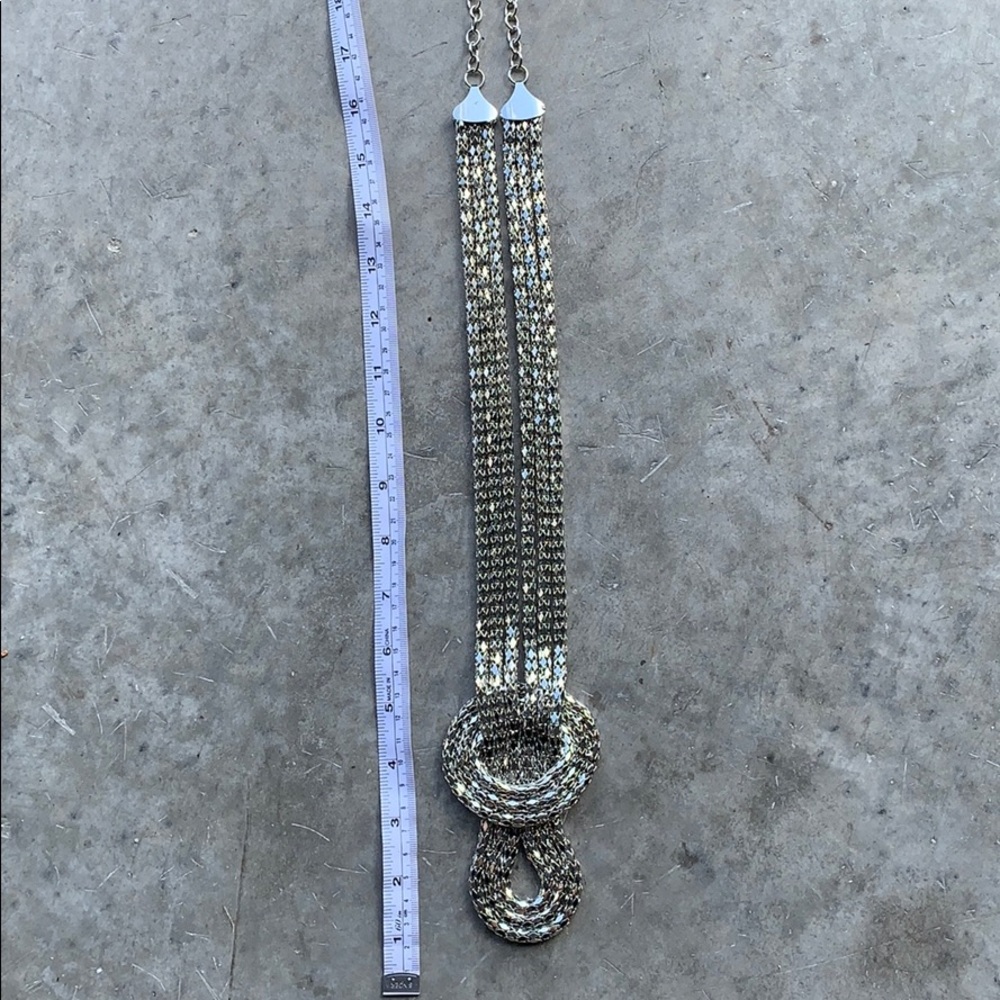 Silver knot statement necklace